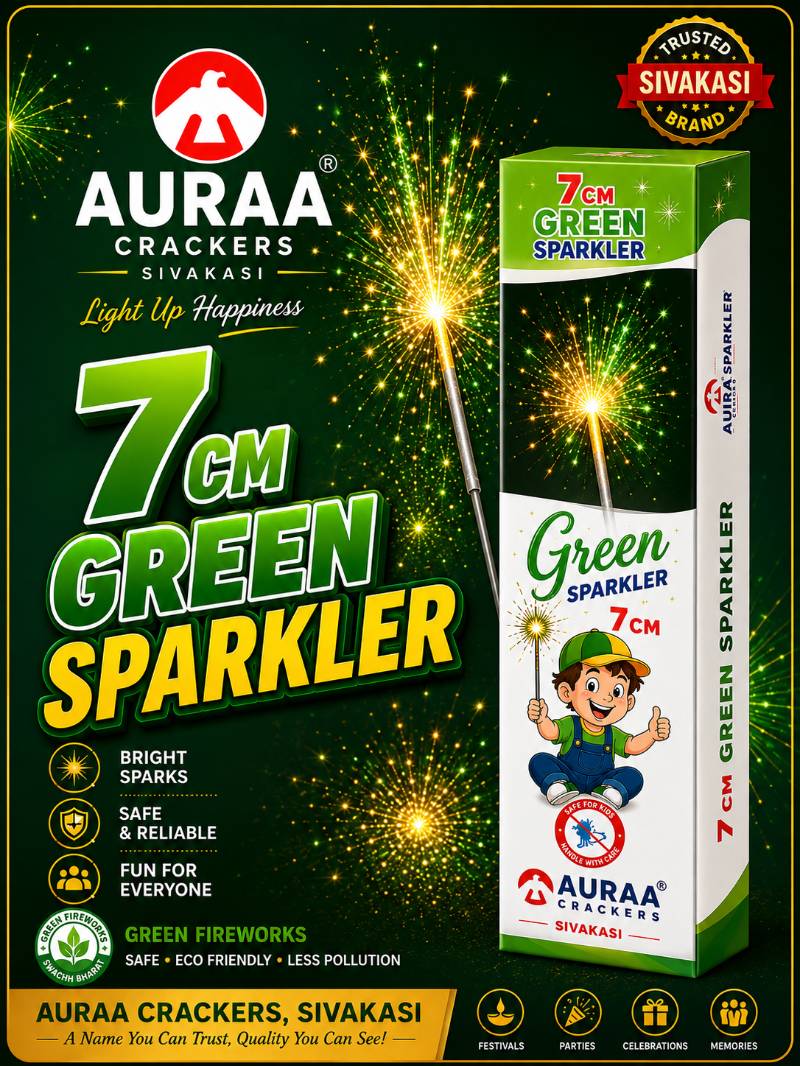 7 CM GREEN SPARKLER